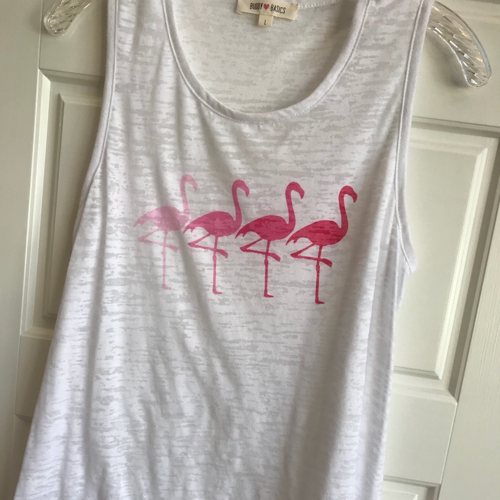 Ombre Flamingo Pink and White Tank Top